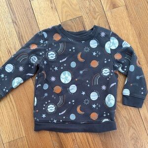Cat & Jack Gray and Orange Space-Themed Sweatshirt
